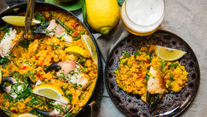 Krabbeoppskrift, krabbepaella